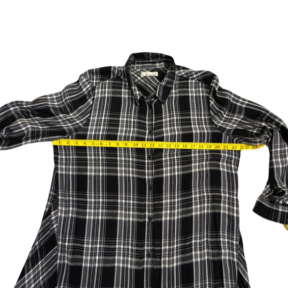 Loft Black & White Plaid Shirt Dress | Size XL - Picture 4 of 7